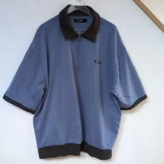 kutir ハーフジップ 半袖トレーナー ブルー メンズ