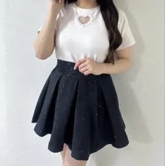 evelyn ハート透かしロゴTシャツ　白のサムネイル