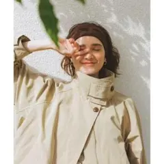 撥水バックフレアスタンドカラーコート