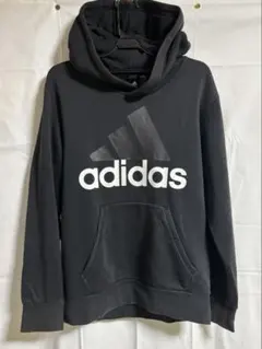 adidas 黒 フード付きパーカー M