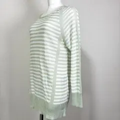 セシオセラ 38 ニット カットソー ボーダー 緑系 通勤 お出かけ レーヨン