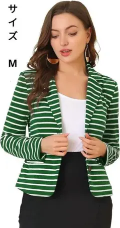 ♥SALE♥　 秋冬ブレザー ジャケット ボーダー柄　サイズM