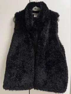 LOWRYSFARM フェイクファーベスト ブラック