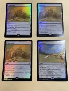 MTG 不毛の大地 プロモ Foil 4枚セット EX](FOIL)(フルアート)不毛の大地/Wasteland《日本語》【ZNE】