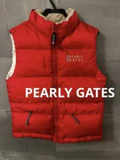 PEARLEY GATES パーリーゲイツ レディース ダウンベスト 新品】パーリーゲイツ ダウンベスト ネイビー ボーダー地模様 光電子