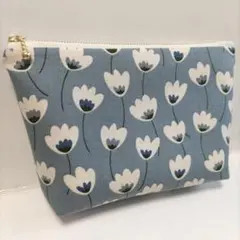 北欧 チューリップ ハンドメイド ポーチ メイクポーチ ファスナーポーチ