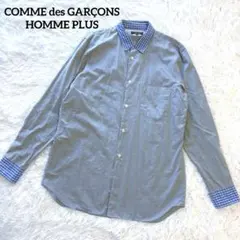 美品✨コムデギャルソン オムプリュス 長袖 シャツ M グレー チェック柄