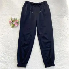 美品★ 【ロートレアモン】 タック ジョガーパンツ (L) ウエストゴム 黒