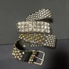 666 スタッズベルト 3連ピラミッド y2k 美品 punk パンク 平成 - メルカリ