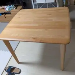 美品】MUJI無印良品 木製テーブル70×70cm ラバーウッド材ナチュラル