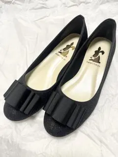 hihari.tokyo ブラック フラットシューズ　日本製