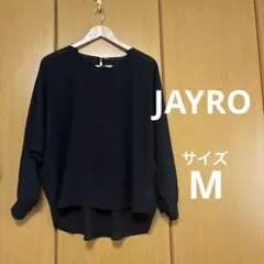 JAYRO スカラップネック ドルマンブラウス 黒 M シフォン とろみのサムネイル