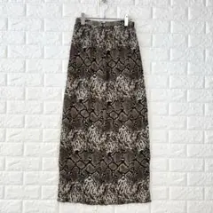 アングリッド/F/茶色/パイソン柄/ロングスカート/総柄/春夏秋/プリーツ加工のサムネイル