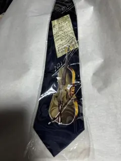 バイオリンデザイン ネクタイ ネイビー ハンドメイド