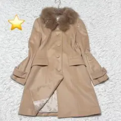 Dear Princess Aラインコート ウール カシミヤ フォックスファー