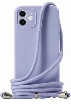 薄紫 シリコン製 iPhone 11 Pro ケース ストラップ付き