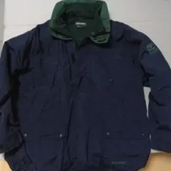 【M45】00s Timberlandナイロンジャケット刺繍希少フード付ネイビー Timberland WEATHER GEAR ティンバーランド ナイロンジャケット 刺繍