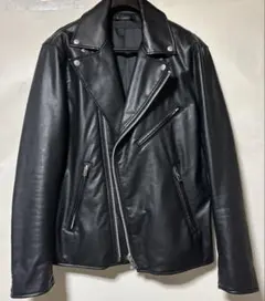 極美品 UNIQLO ネオレザー ダブルライダースジャケット Lサイズ