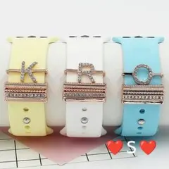 AppleWatch バンドチャーム♥Ｓ　イニシャル　アルファベット aw03s