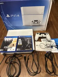 PS4本体 ホワイト 500GB カセット2つ付き