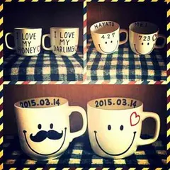 オーダーマグカップ❤️結婚祝いお誕生日ペアマグカップインテリアプレゼントに❤️