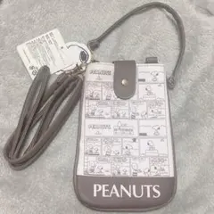 【非売品・タグ付き未使用品】スヌーピー　ポシェット　ブラウン　スマホショルダー
