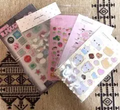 韓国シール　ぷくぷくシール　5枚セット　おまとめ