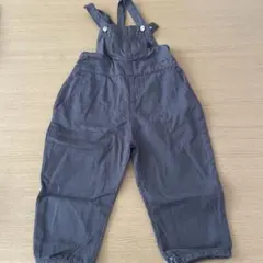 グレー コットン混紡 オーバーオール 100cm