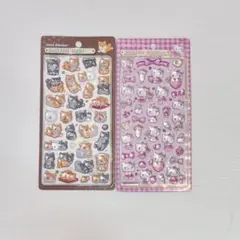 ボンボンドロップシール 和柄 柴犬 クーリア 犬 日本 2枚セット キティ