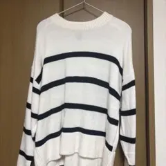 H&M DIVIDED ボーダーニット 長袖 Mサイズ