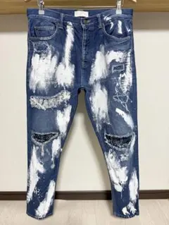 ペイント ZARA MAN バンダナ リペア ダメージ デニム