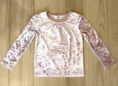 H&M ピンク ベロア長袖カットソー　2-4Y