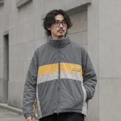 【k6907】90s STARTER 中綿ジャケット 裏フリース グレー L