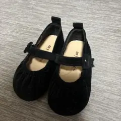 myshoes ブラックフラットシューズ　14 ストラップ付き　韓国子供服
