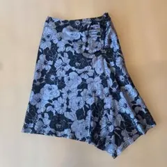 花柄 フレアスカート ギャザーデザインのサムネイル