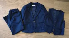【美品】スーツ3点セット　ネイビー　120cm(小さめの作りなので110くらい)