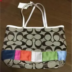 【中古】COACH／シグネチャートートバッグ