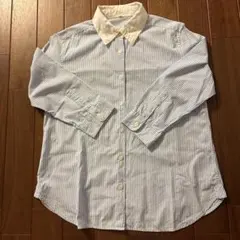 【無印良品】七分袖ストライプシャツ