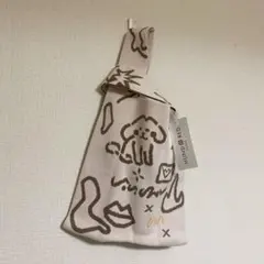 HUNDRED 犬デザイン　ニット　バッグ ベージュ