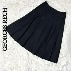 GEORGES RECH ジョルジュレッシュ タック入りフレアスカート ブラック