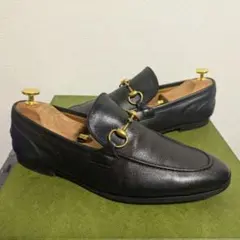 美品　GUCCI　ホースビットローファー　ヨルダーン　黒　金　7 1/2