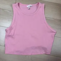 H&M エイチアンドエム　ピンク クロップドタンクトップ US XL