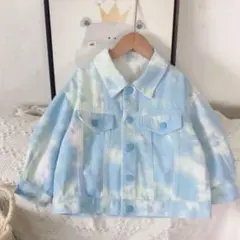 【新品未使用】タイダイ柄ジャケット ブルー130サイズ