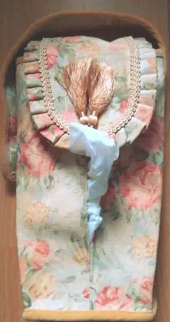 吊り下げボックスティッシュカバー　ハンドメイド　ロココ調　アールデコ　フリンジ付