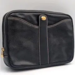 dunhill ダンヒル クラッチバッグ セカンドバッグ レザー ブラック 本革