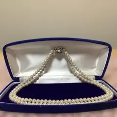 貝 パールネックレス 2連