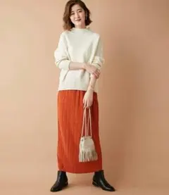 【《スッキリ細見え》手洗い可】プリーツストレートスカートのサムネイル