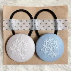 くるみボタン　ハンドメイド　ヘアゴムのサムネイル