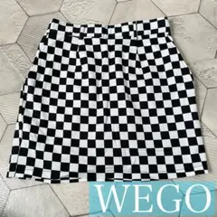 WEGO 白黒チェック ミニスカート ブロックチェック