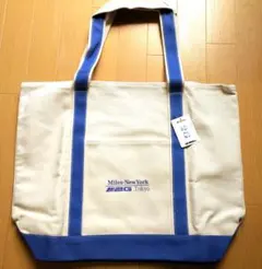 Miles-NewYork トートバッグ アイボリー/ブルー